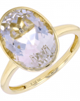 White Topaz Oval Shape Ring