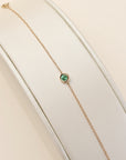 Emerald Bezel Delicate Bracelet