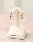Oval Sapphire Halo Hoops