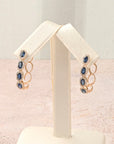 Oval Sapphire Halo Hoops