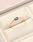 Bezel Pear Sapphire & Diamond Ring