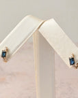 Mini Sapphire and Diamond Hoops