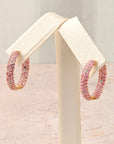 Pave Pink Sapphire Hoops