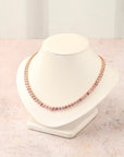 Pink Sapphire Oval Bezel Necklace