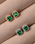 Stud tipo esmeralda halo