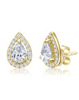 Halo Pear Stud