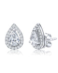 Halo Pear Stud