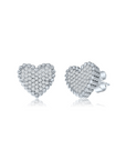 Arete stud corazón pave cuentas alrededor