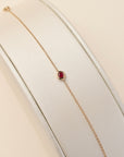 Ruby Bezel Delicate Bracelet