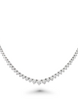 Tennis necklace riviera 3 prongs, graduated