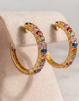 Multicolor Sapphire Hoop