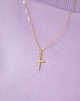 Mini Stick Cross Pendant Necklace