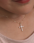Pink Heart Cross Necklace