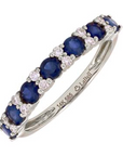 Half Sapphire and Diamond Eternity Ring