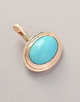 Turquoise Oval Bezel-Set Pendant