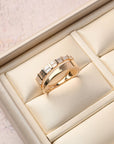 2 Line Baguette and Gold Ring