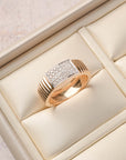 Tubogas and Square Diamond Pavé Ring