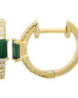Mini Emerald and Diamond Hoop