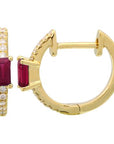 Mini Ruby and Diamond Hoop