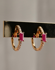 Mini Ruby and Diamond Hoop