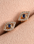 Mini Sapphire Evil Eye stud