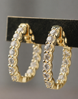 Yellow Gold in and out Oval Small Hoops -