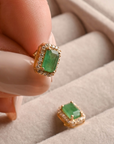 Emerald Halo Stud