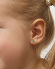 Emerald Baby Studs (Diamond Cut)