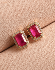 Ruby Halo Stud