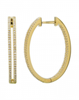 Double Line Diamond Oval Hoops