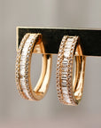 Diamond Baguette Oval Hoops