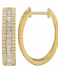 Diamond Baguette Oval Hoops