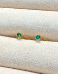 Emerald Baby Studs (Diamond Cut)