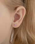 Pink Tourmaline Baby Stud