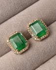 Emerald Halo Studs