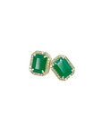 Emerald Halo Studs