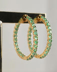 Emerald Hoop Earrings
