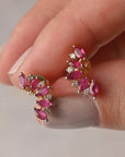 Mini Pear Ruby Studs