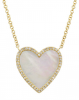 Mother of Pearl and Diamond Heart Pendant