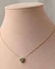 Aquamarine Diamond Halo Necklace