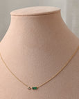 Diamond and Emerad Bezel Pendant