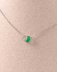 Mini Baguette and Emerald Pendant