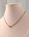 Ruby Bezel Cuban Chain