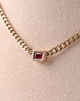 Ruby Bezel Cuban Chain