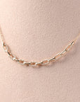 Gold Smile Necklace with Pavé Diamonds