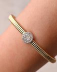 Tubogas Diamond Cluster Bangle