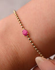 Ruby Gold Beads Bracelet