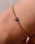 Sapphire Gold Beads Bracelet