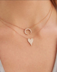 Pave Diamond Heart Necklace