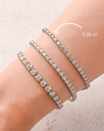 4 Prong Tennis Bracelet in White Gold